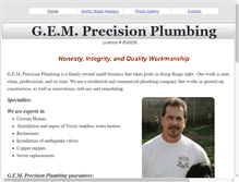 Tablet Screenshot of gemprecisionplumbing.com